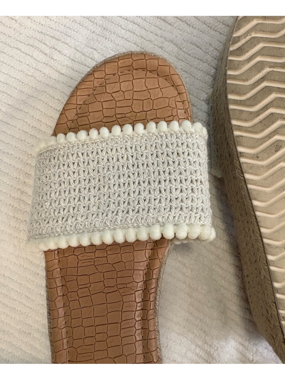 White Crochet Platform Sandals - Picture 5 of 7